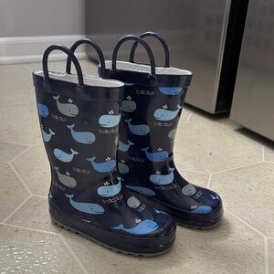 Hudson Baby Whale Pattern Kids Rain Boots - 7T